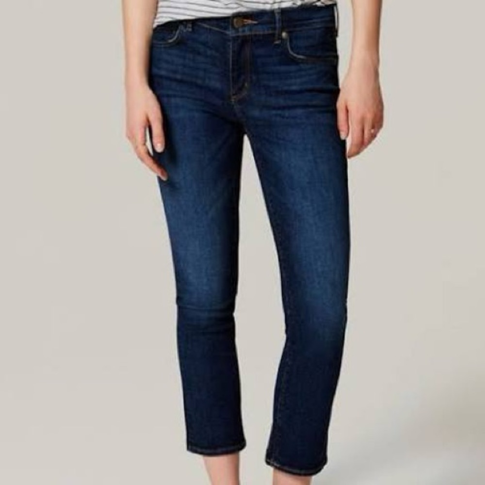 Ann Taylor Loft Jean Modern Kick Crop Dark Wash Size 28/6